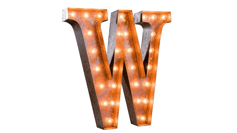 Vintage Marquee Letter – W | Rental