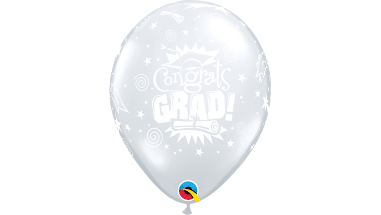 11″ Silver Congrats Grad Balloon | Rental 11″ Silver Congrats Grad Balloon | Rental
