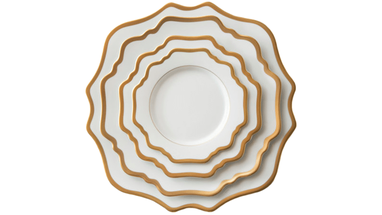 Casablanca Gold & White – 10.5 Dinner Plate | Rental
