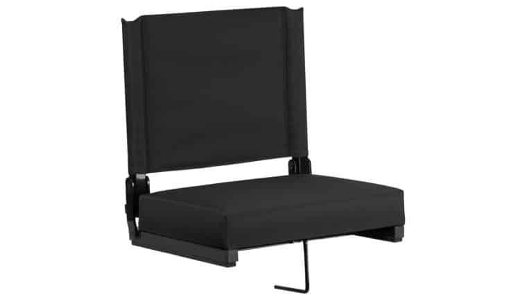 Bleacher Seat – Black Grandstand Comfort Seats by Flash with Ultra-Padded Seat in Black | Rental Bleacher Seat – Black Grandstand Comfort Seats by Flash with Ultra-Padded Seat in Black | Rental