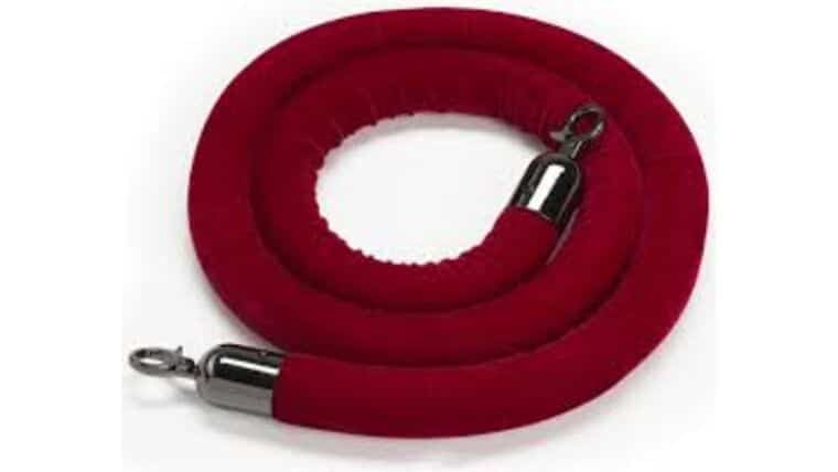 6.5′ Burgundy Velvet Stanchion Rope With Chrome Hooks | Rental