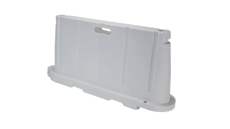 Stackable Plastic Barricade, Water or Sand Fillable (85lbs) – 36 in. H X 78 in. L X 18 in. W – White | Rental Stackable Plastic Barricade, Water or Sand Fillable (85lbs) – 36 in. H X 78 in. L X 18 in. W – White | Rental
