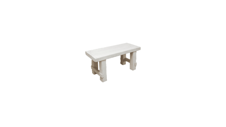 White Wooden Vintage Bench (Seats 2) | Rental White Wooden Vintage Bench (Seats 2) | Rental
