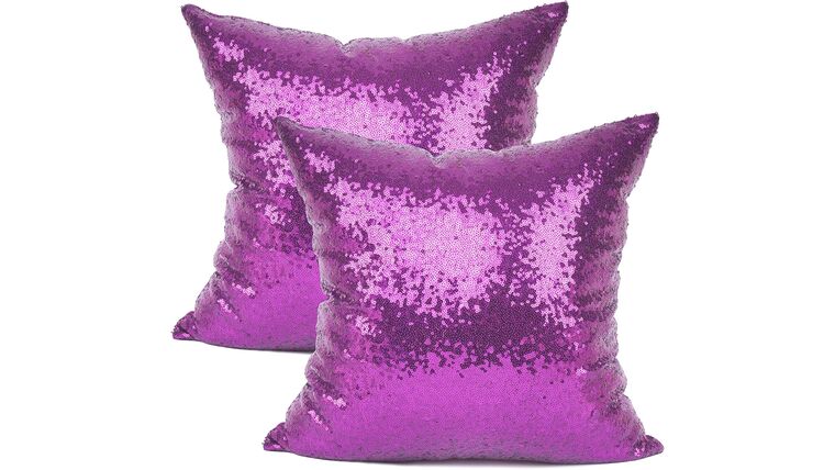 Sequin & Satin Pillow 18″ x 18″ – Purple | Rental