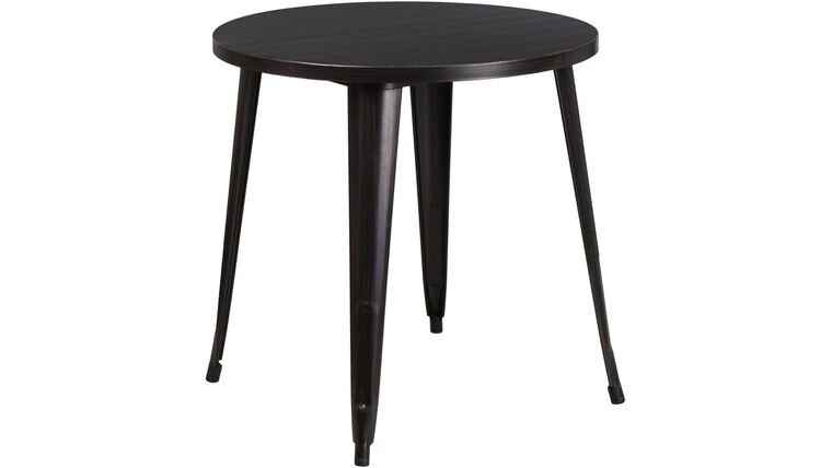 30″ Round Metal Side Table – Black – Antique Gold | Rental 30″ Round Metal Side Table – Black – Antique Gold | Rental