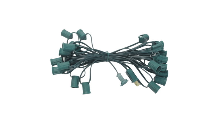 100′ Green String C7 – 7 Watt Clear Incandescent Bulb String Lights Kit | Rental