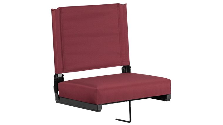 Bleacher Seat – Maroon Grandstand Comfort Seats by Flash with Ultra-Padded Seat | Rental
