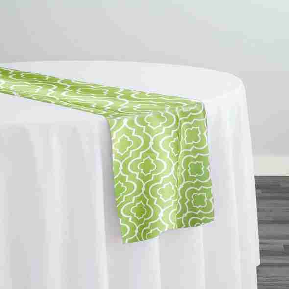 Gatsby Print (Lamour) Table Runner in Avocado | Rental