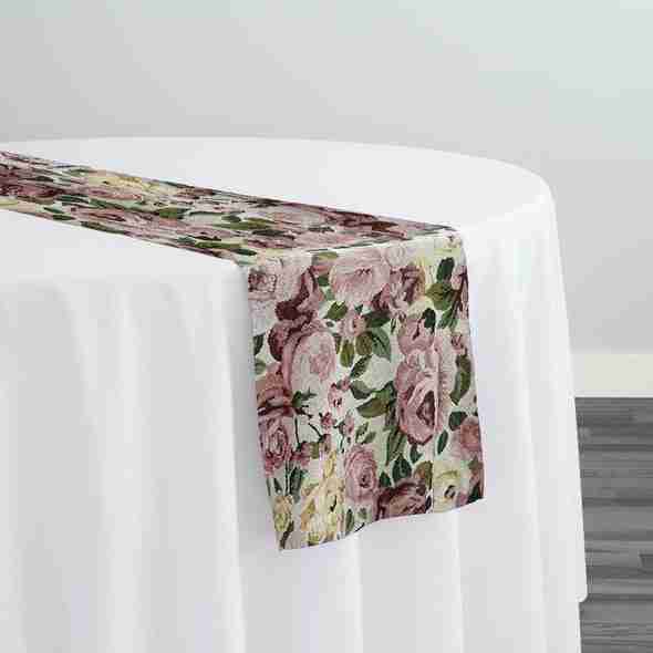 Vintage Canvas Rose Table Runner | Rental