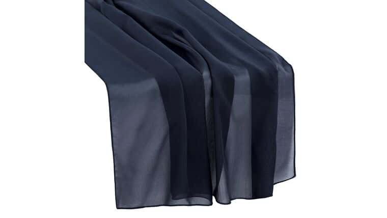 Chiffon Wedding Table Runner 27″x120″ – Navy Blue | Rental Chiffon Wedding Table Runner 27″x120″ – Navy Blue | Rental