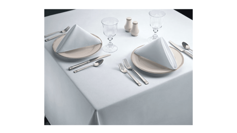 Polyester | 52″ x 114″ White Polyester Tablecloth | Rental