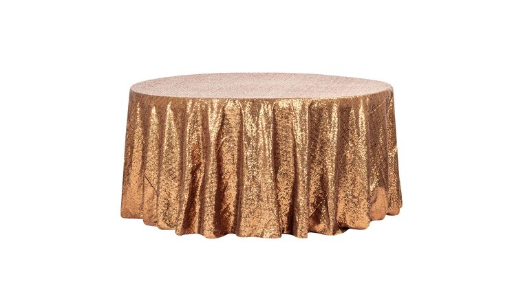 Glitz Sequins 120″ Round Tablecloth – Copper | Rental