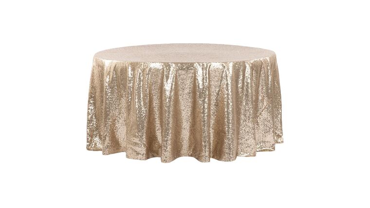 Glitz Sequins 120″ Round Tablecloth – Champagne | Rental Glitz Sequins 120″ Round Tablecloth – Champagne | Rental