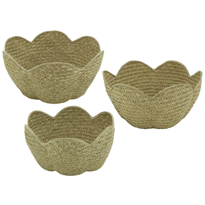 HA253 Scalloped Baskets – Set Of 3 | Rental