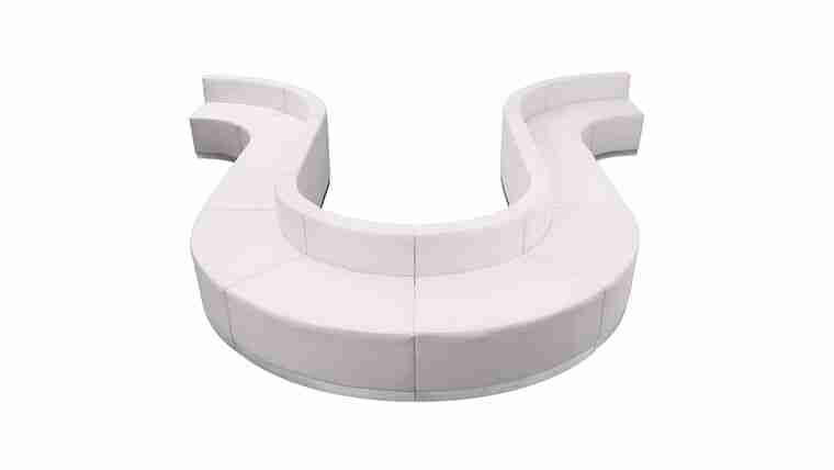 Package – Alon Series Melrose White LeatherSoft Reception Configuration, 10 Pieces #2 | Rental
