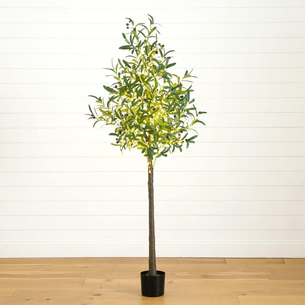 6’ Lighted Artificial Olive Tree with 300 Warm White LED Lights | Rental