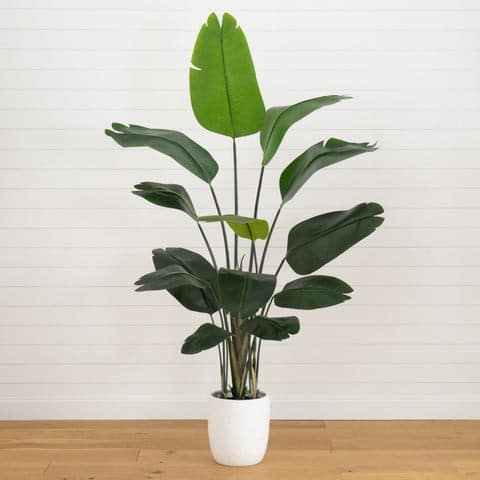7′ Artificial Bird of Paradise Tree with Resin Stone Planter | Rental