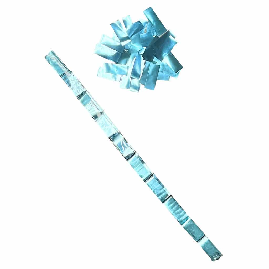 Baby Blue Metallic Foil Confetti – Speed Load Cannon Sleeve (1/4lb) | Rental