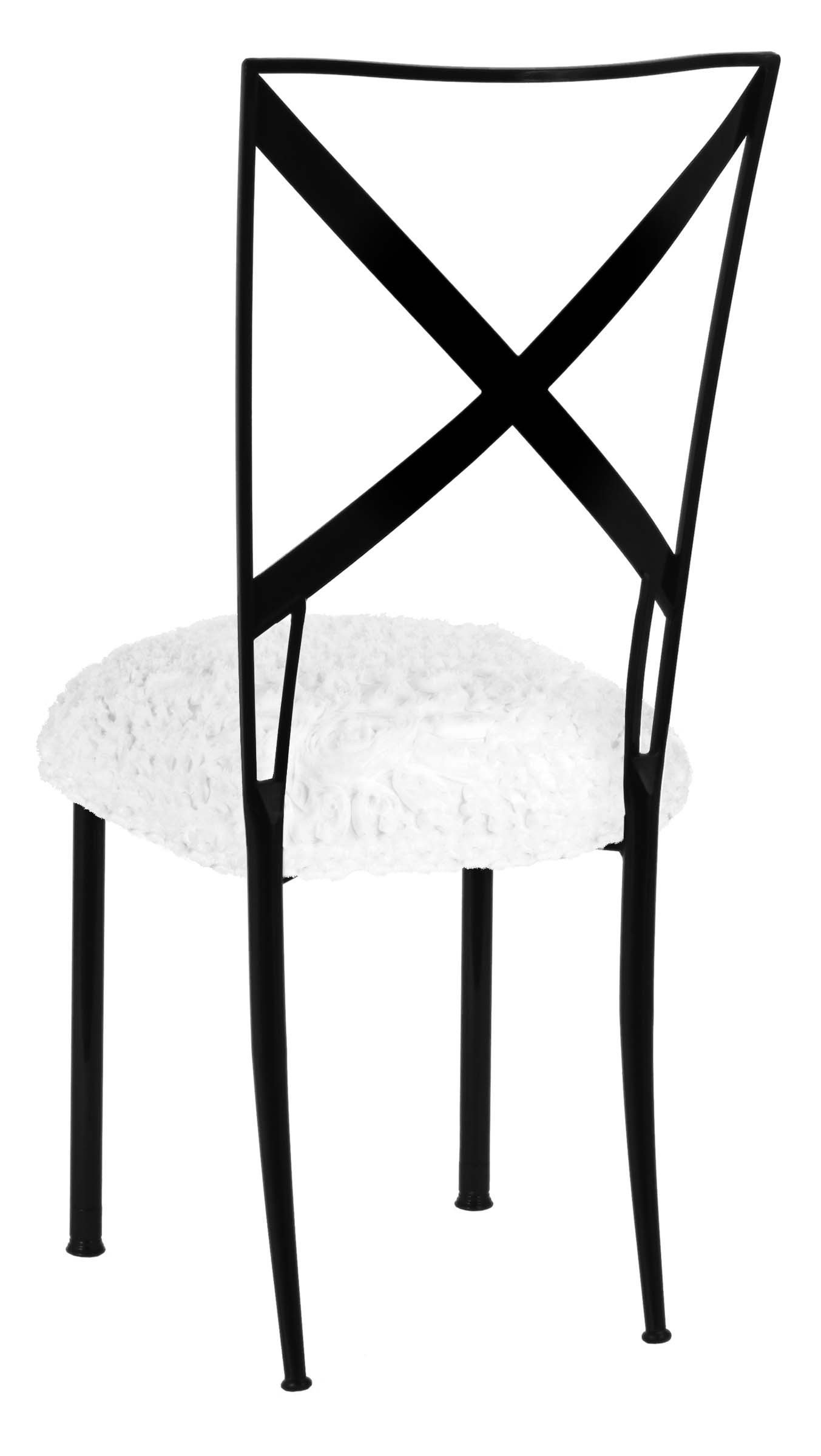 Blak. with White Wedding Lace over White Stretch Knit Cushion – Chameleon Chair Collection | Rental Blak. with White Wedding Lace over White Stretch Knit Cushion – Chameleon Chair Collection | Rental