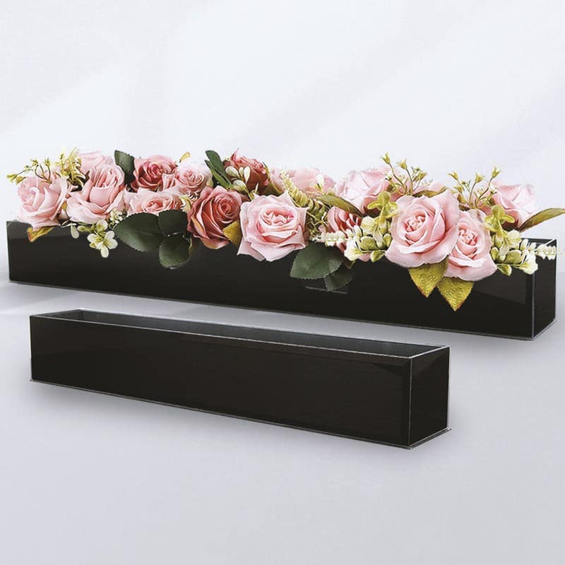 Galaxy Black Glass Floral Aquarium Rectangle | Rental Galaxy Black Glass Floral Aquarium Rectangle | Rental