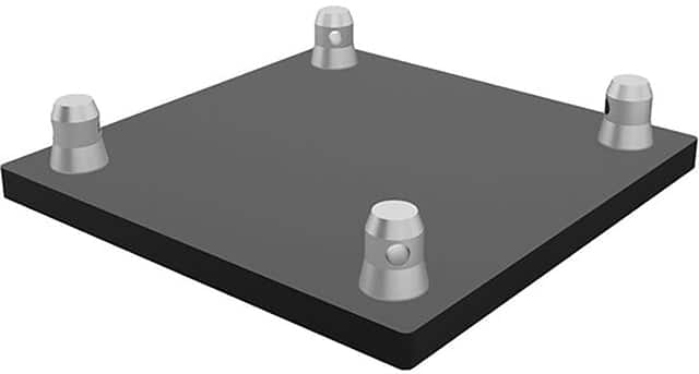 Global Truss SQ-4137-M12SS20T-BLK Black Stainless Steel Base Plate for F34 Truss | Rental Global Truss SQ-4137-M12SS20T-BLK Black Stainless Steel Base Plate for F34 Truss | Rental