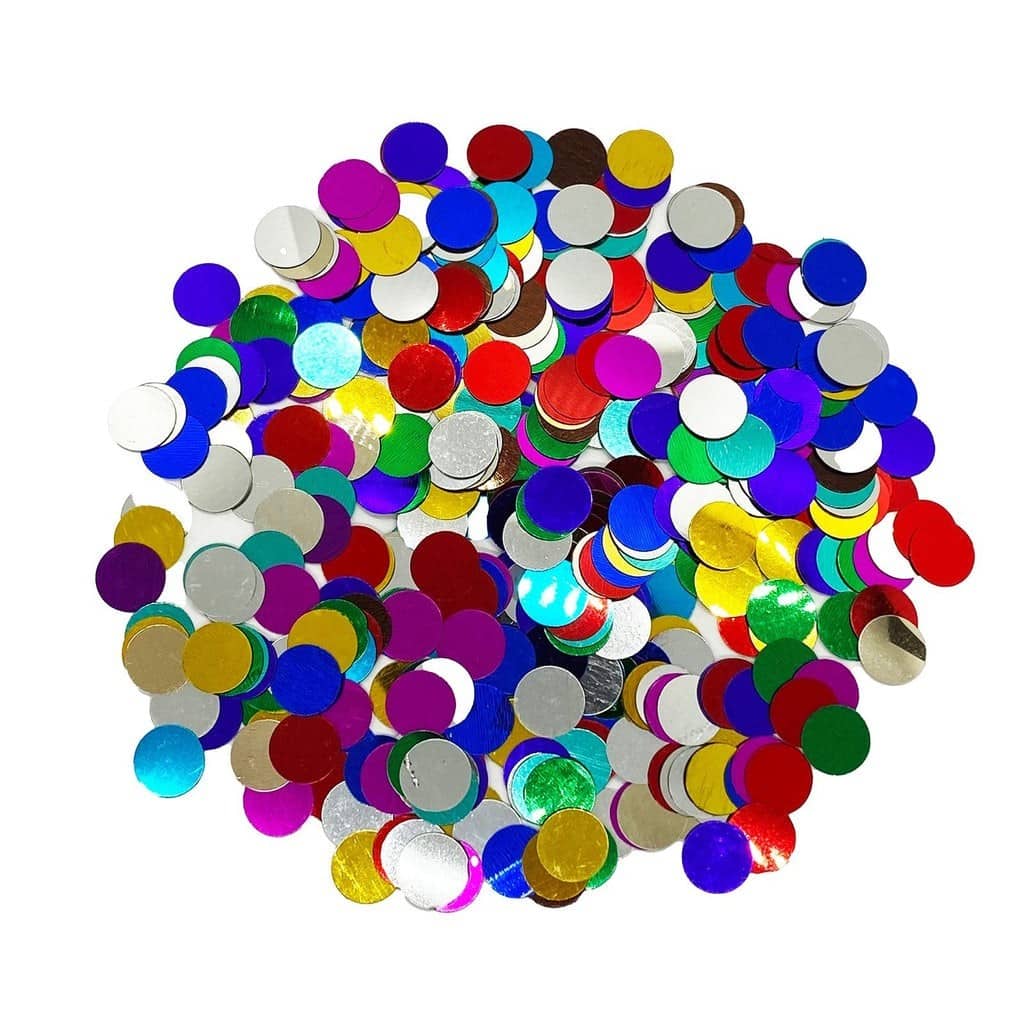 Multicolor Metallic Circles – Table Confetti Decoration | Rental Multicolor Metallic Circles – Table Confetti Decoration | Rental