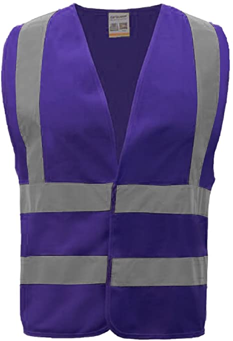XL Purple GOGO Industrial Safety Vest with Reflective Stripes, ANSI/ISEA Standard | Rental