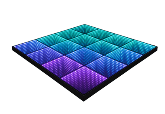 40′ x 40′ LED Infinity Illuminated Mirror Dance Floor Piece | Rental