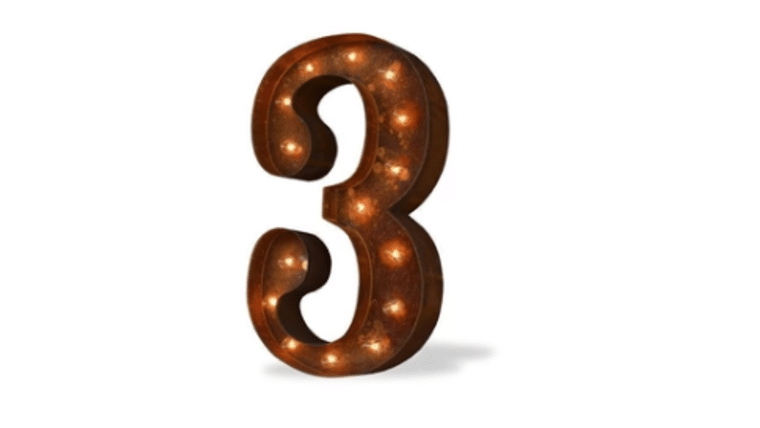 Vintage Marquee Number | 3 | 36″ | Rental Vintage Marquee Number | 3 | 36″ | Rental