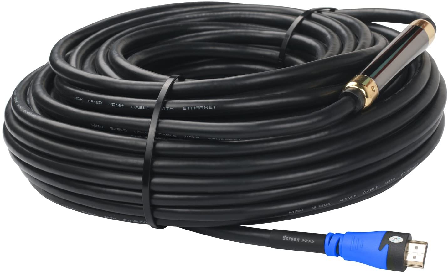 100′ SHD HDMI Cable with Signal Booster 1080P Ultra HDMI Cord 2.0V Built-in Signal Booster CL3 Rated for in-Wall Installation Support 3D,Ethernet Black | Rental