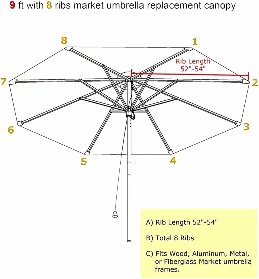 Part | 9′ Market Umbrella Top Only | Dubonnet | Rental Part | 9′ Market Umbrella Top Only | Dubonnet | Rental