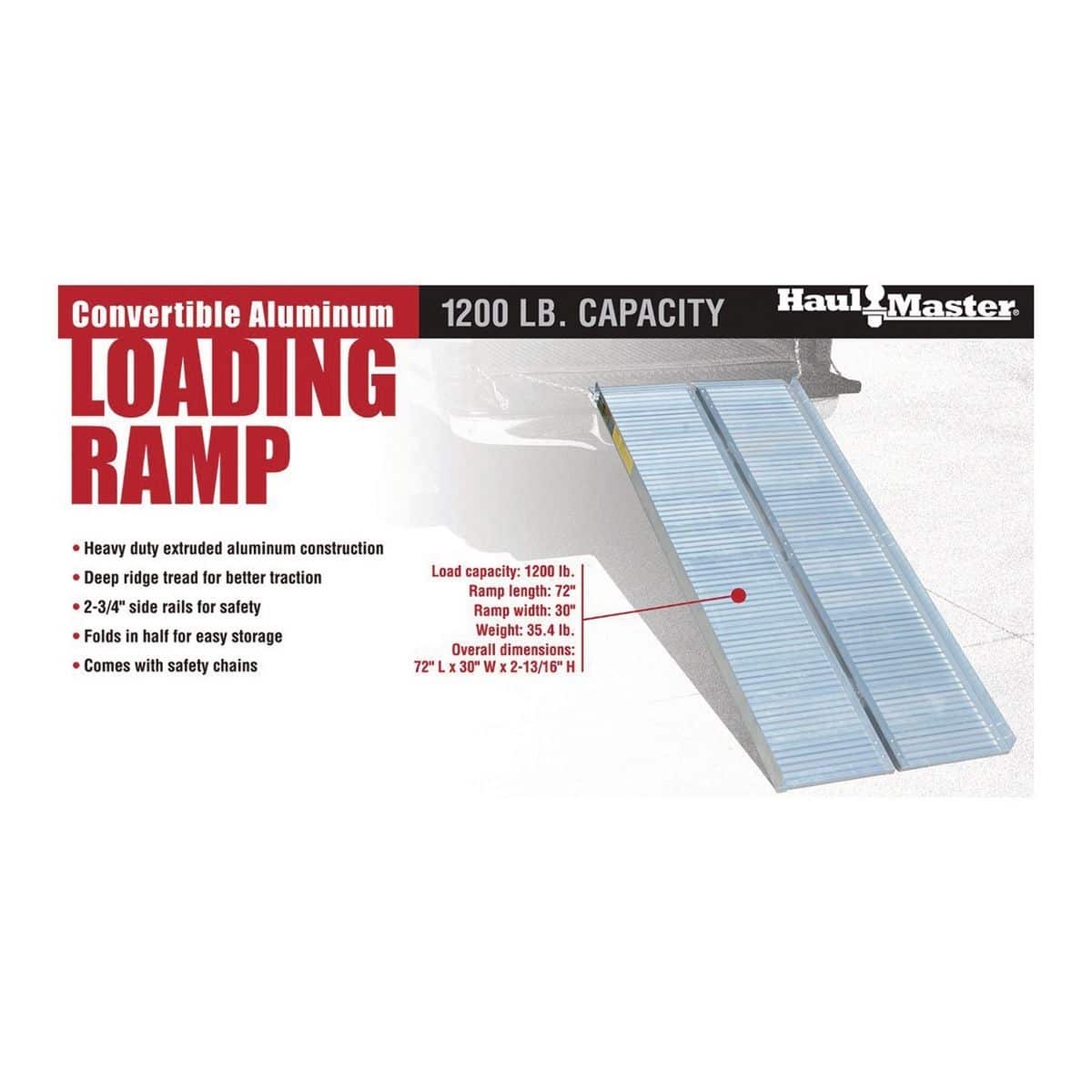 1200 Lb. Capacity 30-1/4 In. X 72 In. Convertible Aluminum Loading Ramp | Rental