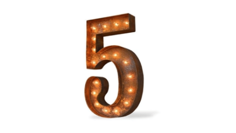 Vintage Marquee Number | 5 | 36″ | Rental Vintage Marquee Number | 5 | 36″ | Rental