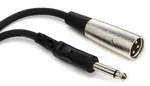 10’ XLR Male Cable to 1/4” Audio Connection – Black | Rental