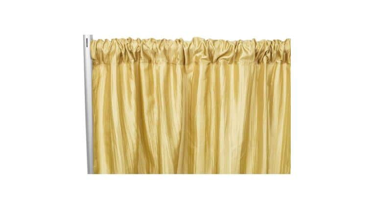 10′ Accordion Crinkle Taffeta Drape/Backdrop Add-On Kit – Gold | Rental