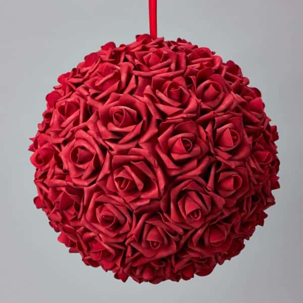 Decostar™ Foam Rose Ball 14″ – Red | Rental Decostar™ Foam Rose Ball 14″ – Red | Rental