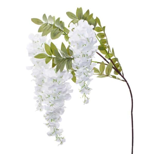 Decostar™ Artificial Wisteria Flower Stem w/ Greenery – 39″ – White | Rental Decostar™ Artificial Wisteria Flower Stem w/ Greenery – 39″ – White | Rental