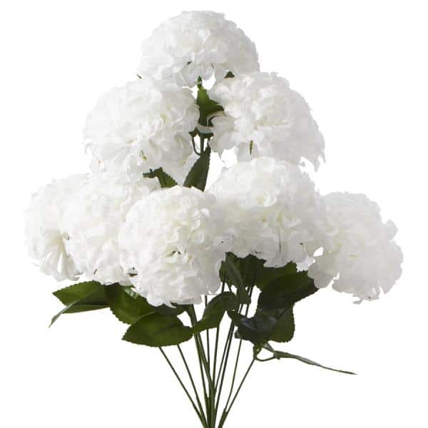 Decostar™ Artificial Hydrangea Flower Bunch – 20″ White | Rental Decostar™ Artificial Hydrangea Flower Bunch – 20″ White | Rental