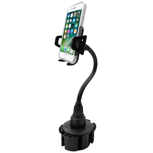 Macally Car Cup Holder Phone Mount with a Flexible Extra Long 8″ Neck for iPhone XS XS MAX XR X 8 8+ 7 7 Plus 6 6+ 5s SE,, Samsung S9 S9 Plus S8, Motorola Moto, Google Pixel XL 3 ( | Rental