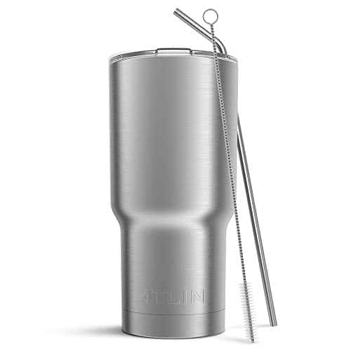 Atlin Tumbler [30 oz. Double Wall Stainless Steel Vacuum Insulation] Travel Mug [Crystal Clear Lid] Water Coffee Cup [Straw Included]For Home,Office,School – Works Great for Ice Dr | Rental