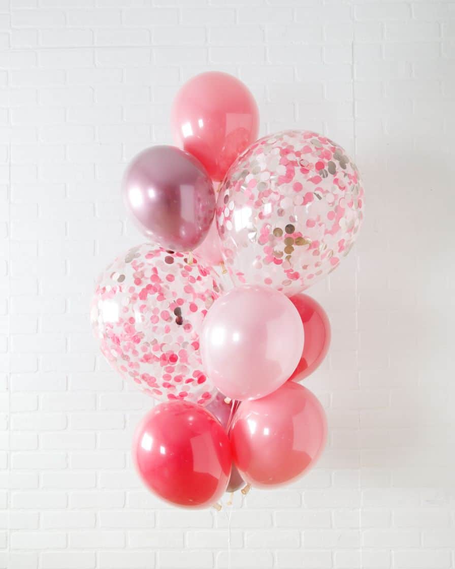 Life In Plastic – Confetti and 11in Balloons – bouquet of 10 | Rental