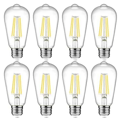 Ascher LED Edison Bulbs 6W, Equivalent 60W, High Brightness Daylight White 4000K, 700 Lumens, ST58 Vintage LED Filament Bulbs with 80+ CRI, E26 Base, Non-Dimmable, Clear Glass, Pac | Rental