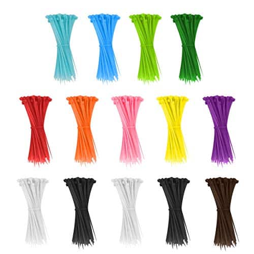 Nylon Zip Ties (BULK PACK OF 1400) 4 Inch Cable Ties in Assorted Color – Self-Locking 25lb Strength Tie Wraps – 12 Different colour Perfect for Tying Cables, Wires, Organization Ca | Rental
