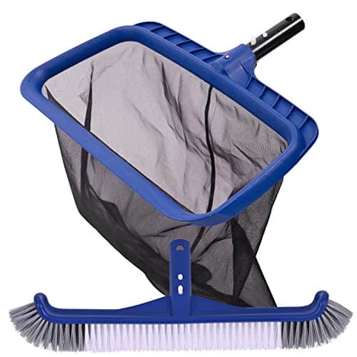 POOLAZA Fine Mesh Pool Skimmer Net & Pool Brush Head Kit (2023 Upgrade), Pool Net Skimmer with Sturdy Frame & Durable Fine Net, 17.5″ Professional Pool Brushes for Cleaning Pool Wa | Rental