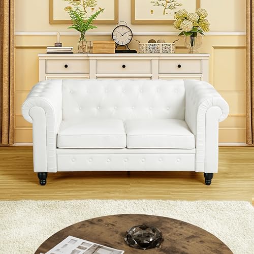 Naomi Home Chesterfield Sofa Set Loveseat Only Vintage Couch Farmhouse Furniture Living Room Tufted Loveseat Modern Chesterfield Tufted Couch for Bedroom Leather Sofas for Living R | Rental