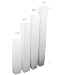 72″ Illuminated Medium Acrylic Square Column | Rental