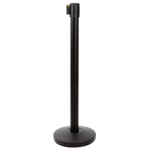 Retractable Belt Barrier Stanchion, Black Post, 10 Ft. Belt | Rental Retractable Belt Barrier Stanchion, Black Post, 10 Ft. Belt | Rental