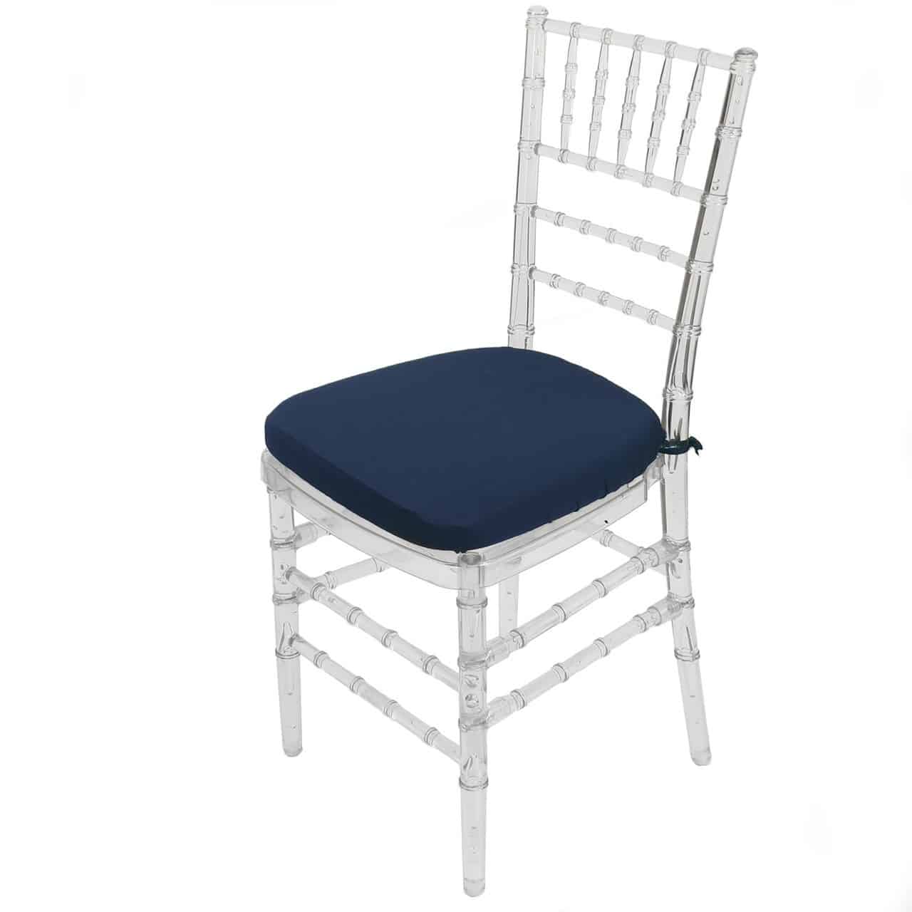 10 Pack Stretch Spandex Chiavari Pad Cover with Ties Navy Blue | Rental 10 Pack Stretch Spandex Chiavari Pad Cover with Ties Navy Blue | Rental