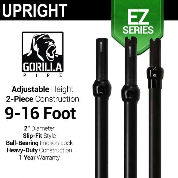 Black Anodized EZ Series – 2-Piece Adjustable Upright w/Slip-Lock (9ft-16ft) | Rental Black Anodized EZ Series – 2-Piece Adjustable Upright w/Slip-Lock (9ft-16ft) | Rental