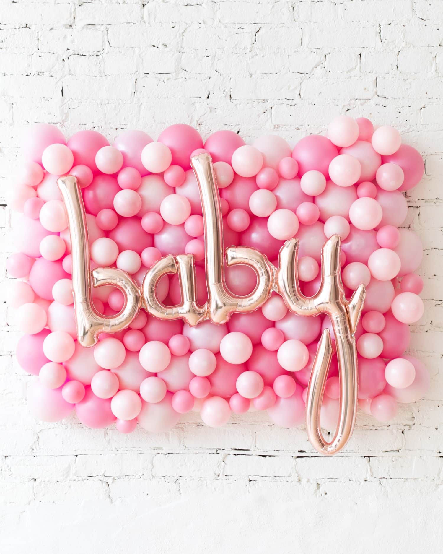 Shades of Pink Palette Baby Script Balloon Backdrop Board – small | Purchase